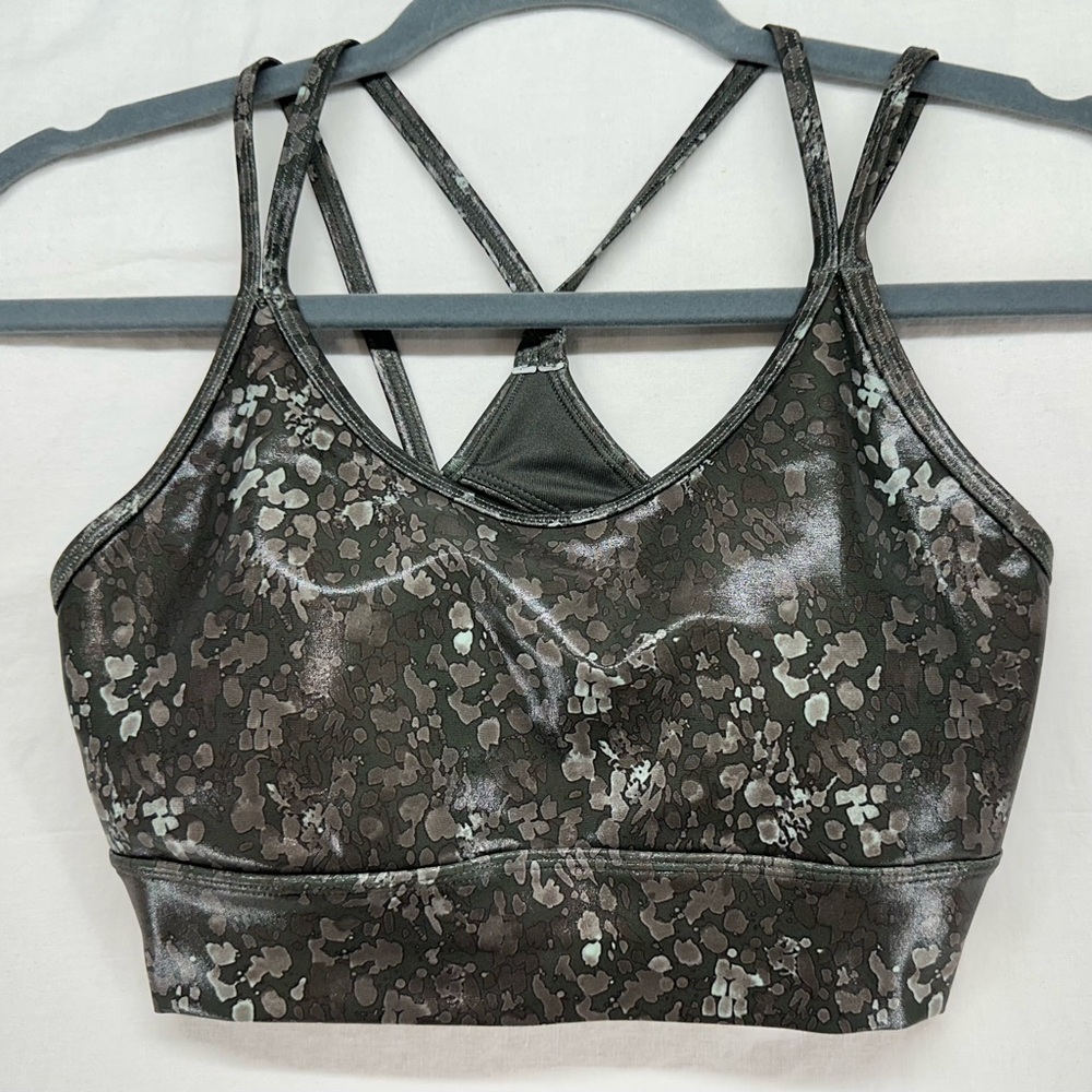 Marika Women's Size Small Rosin‎ Ink Snakeskin Sports Bra Removable Cup Pads